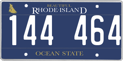 RI license plate 144464