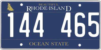 RI license plate 144465