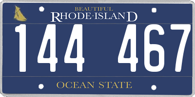 RI license plate 144467