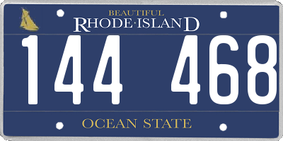 RI license plate 144468