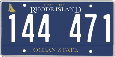 RI license plate 144471