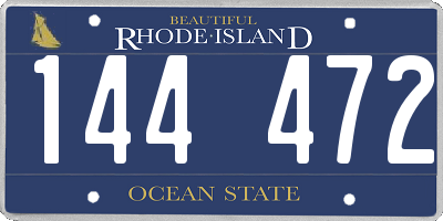 RI license plate 144472