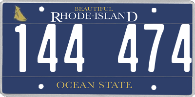 RI license plate 144474