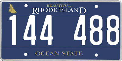 RI license plate 144488