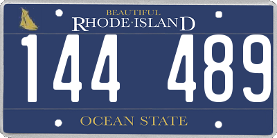 RI license plate 144489
