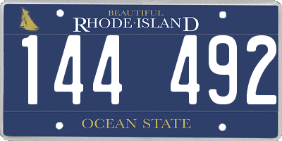 RI license plate 144492