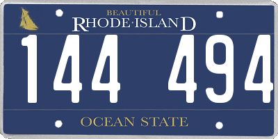 RI license plate 144494