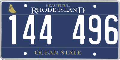 RI license plate 144496