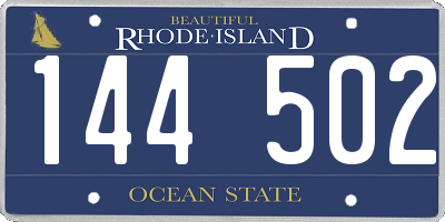 RI license plate 144502