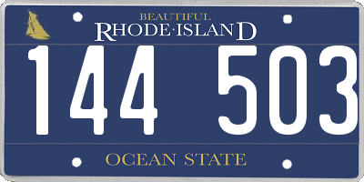 RI license plate 144503