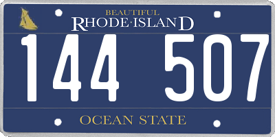 RI license plate 144507