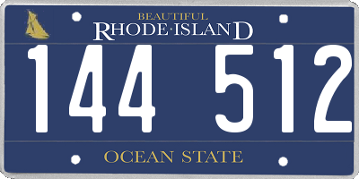 RI license plate 144512