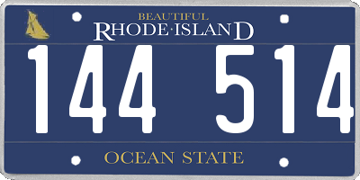 RI license plate 144514