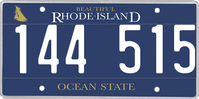 RI license plate 144515