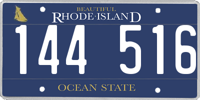 RI license plate 144516
