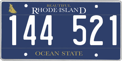 RI license plate 144521