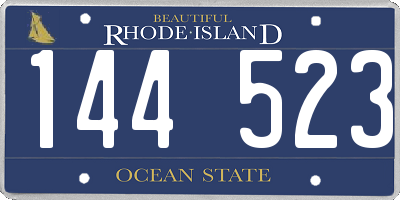 RI license plate 144523