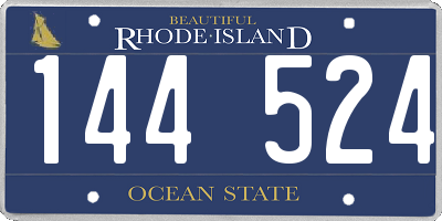 RI license plate 144524