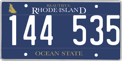 RI license plate 144535