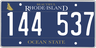 RI license plate 144537