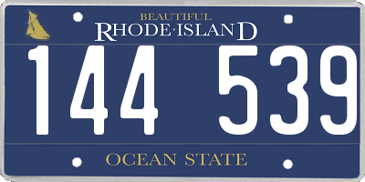 RI license plate 144539