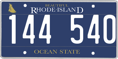RI license plate 144540