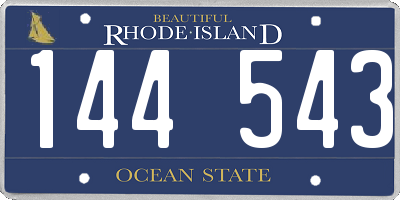 RI license plate 144543