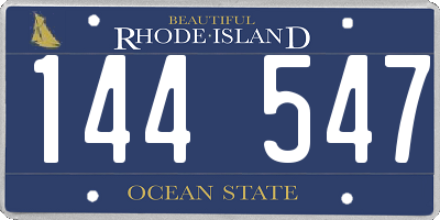 RI license plate 144547