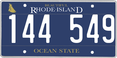 RI license plate 144549