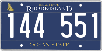 RI license plate 144551
