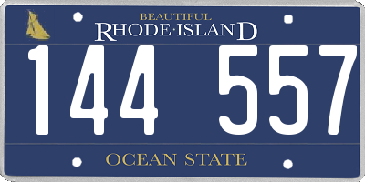 RI license plate 144557