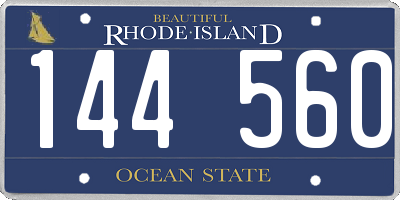 RI license plate 144560