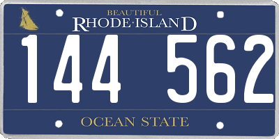 RI license plate 144562
