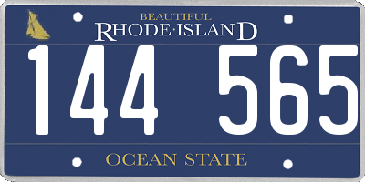 RI license plate 144565