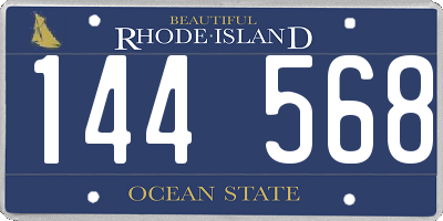 RI license plate 144568