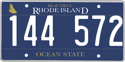 RI license plate 144572