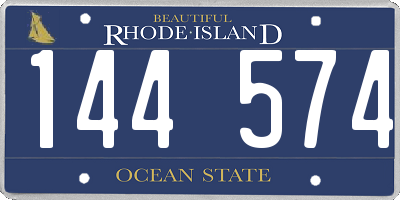 RI license plate 144574