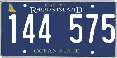 RI license plate 144575