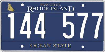 RI license plate 144577