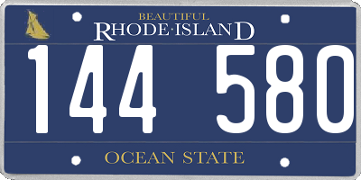 RI license plate 144580