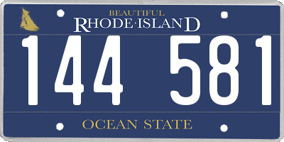 RI license plate 144581