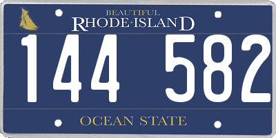 RI license plate 144582