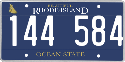 RI license plate 144584