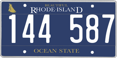 RI license plate 144587
