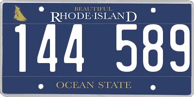 RI license plate 144589