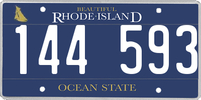 RI license plate 144593