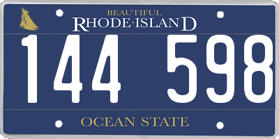 RI license plate 144598