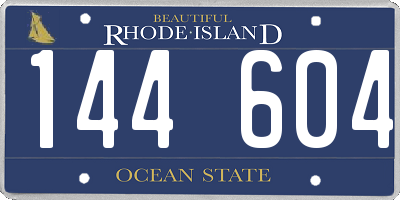 RI license plate 144604