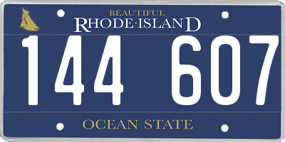 RI license plate 144607