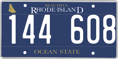 RI license plate 144608
